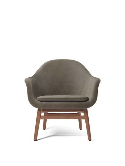 Audo Copenhagen - Harbour Lounge Chair, Walnut Base, Upholstered Seat and Cushion PC1L, EU/US - CAL117 Foam, 0311 (Antilop), Dakar, Dakar, Nevotex