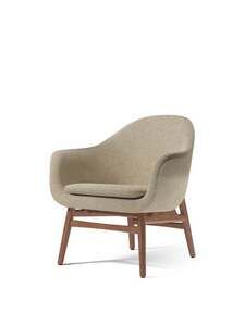 Audo Copenhagen - Harbour Lounge Chair, Walnut Base, Upholstered Seat and Cushion PC0T, EU/US - CAL117 Foam, 02 (Beige), Bouclé, Bouclé, Audo