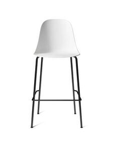 Audo Copenhagen - Harbour Side Bar Chair, Steel Base, Seat Height 75cm, Shell without Upholstery, Black Base, Shell, Light Grey