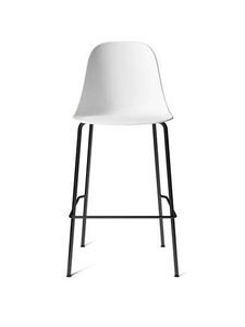 Audo Copenhagen - Harbour Side Bar Chair, Steel Base, Seat Height 75cm, Shell without Upholstery, Black Base, Shell, White