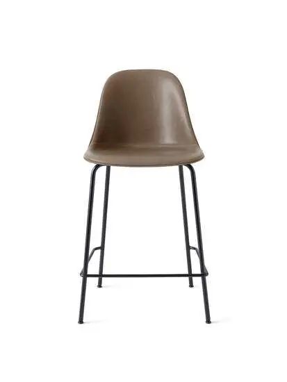 Audo Copenhagen - Harbour Side Counter Chair, Steel Base, Seat Height 65cm, Upholstered Shell PC1L, Black Base, EU/US - CAL117 Foam, 0311 (Antilop), Dakar, Dakar, Nevotex