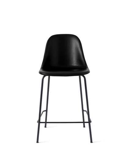 Audo Copenhagen - Harbour Side Counter Chair, Steel Base, Seat Height 65cm, Upholstered Shell PC1L, Black Base, EU/US - CAL117 Foam, 0842 (Black), Dakar, Dakar, Nevotex