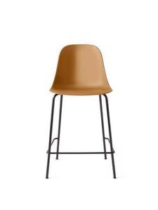 Audo Copenhagen - Harbour Side Counter Chair, Steel Base, Seat Height 65cm, Shell without Upholstery, Black Base, Shell, Khaki