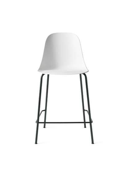 Audo Copenhagen - Harbour Side Counter Chair, Steel Base, Seat Height 65cm, Shell without Upholstery, Black Base, Shell, Light Grey