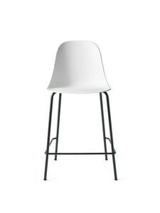 Audo Copenhagen - Harbour Side Counter Chair, Steel Base, Seat Height 65cm, Shell without Upholstery, Black Base, Shell, White