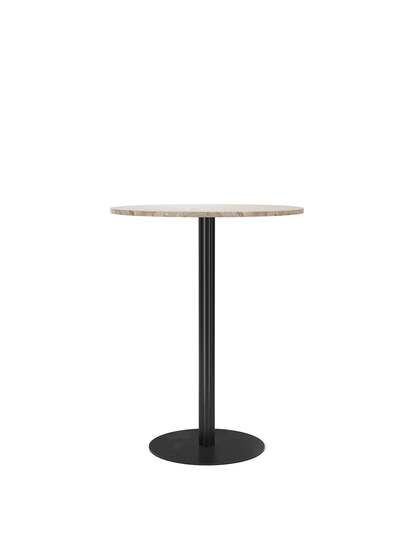 Audo Copenhagen - Harbour Column, Bar Table, 
Ø80 x H:103 cm, Black Steel Base, Kunis Breccia Stone Top