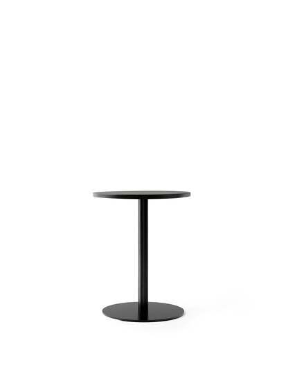 Audo Copenhagen - Harbour Column, Dining Table, 
Ø60 x H:73 cm, Black Steel Base, Charcoal Linolieum Top