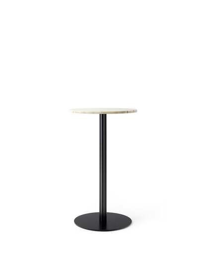 Audo Copenhagen - Harbour Column Counter Table, 
Ø60 x H:93 cm, Black Steel Base,  Estremoz Marble Off White Top