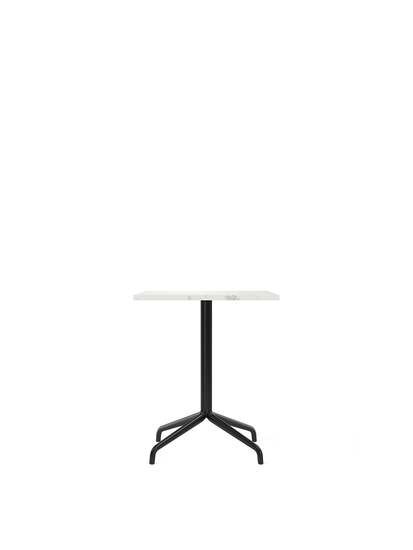 Audo Copenhagen - Harbour Column, Dining Table, 
70 x 60 x H:73 cm, Black Steel Star Base, Estremoz Marble Off White Top