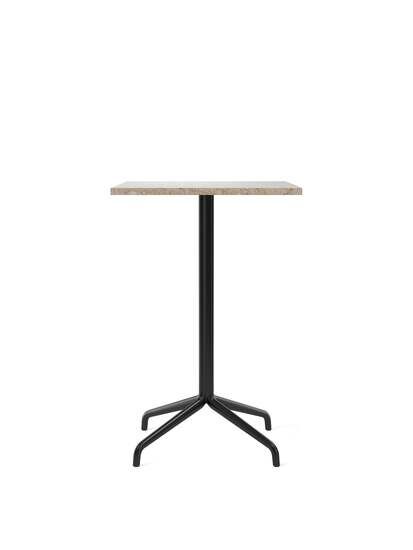 Audo Copenhagen - Harbour Column, Counter Table, 70 x 60 x H:93 cm, Black Steel Star Base, Kunis Breccia Stone Top