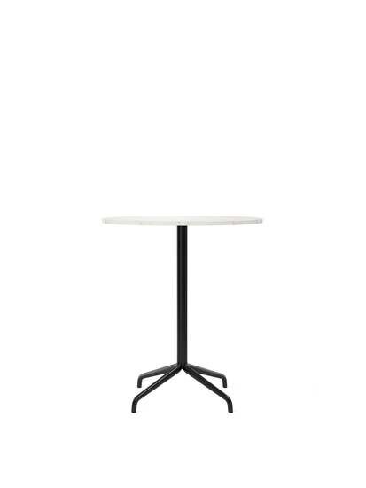 Audo Copenhagen - Harbour Column, Counter Table, 
Ø80 x H:93 cm, Black Steel Star Base, Estremoz Marble Off White Top