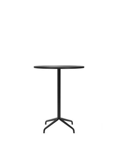 Audo Copenhagen - Harbour Column, Bar Table, 
Ø80 x H:103 cm, Black Steel Star Base, Charcoal Linoleum Top