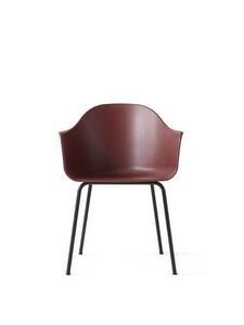 Audo Copenhagen - Harbour Dining Chair, Shell w. Steel Base, Black Base, Shell, Burned Red