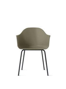 Audo Copenhagen - Harbour Dining Chair, Shell w. Steel Base, Black Base, Shell, Olive