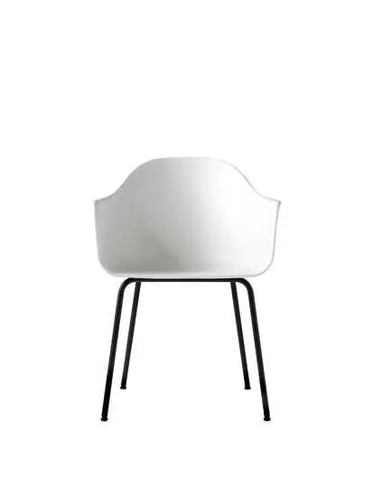 Audo Copenhagen - Harbour Dining Chair, Shell w. Steel Base, Black Base, Shell, White