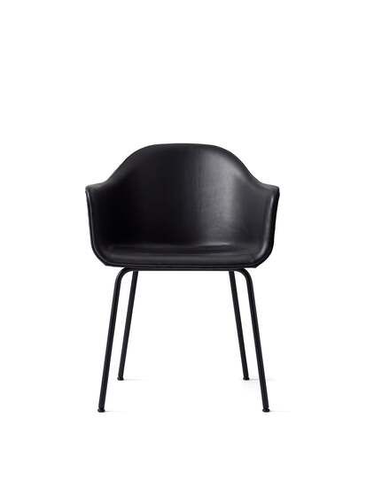 Audo Copenhagen - Harbour Dining Chair, Steel Base, Upholstered Shell PC1L, Black Base, EU/US - CAL117 Foam, 0842 (Black), Dakar, Dakar, Nevotex