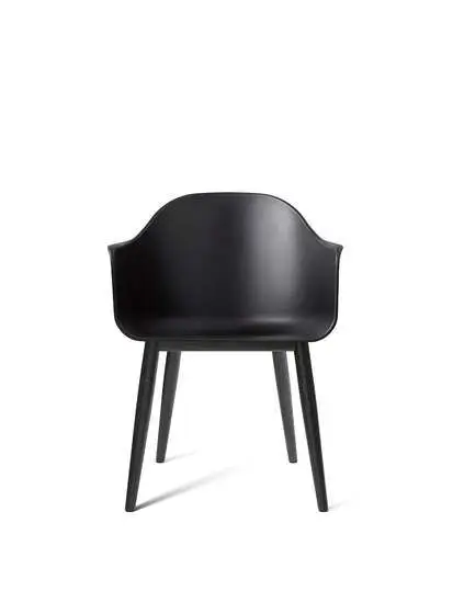 Audo Copenhagen - Harbour Dining Chair, Wood Base, Shell, Black Oak, Shell, Black