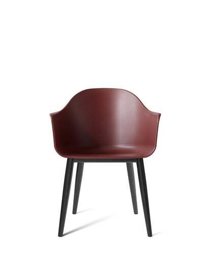 Audo Copenhagen - Harbour Dining Chair, Wood Base, Shell, Black Oak, Shell, Burned Red