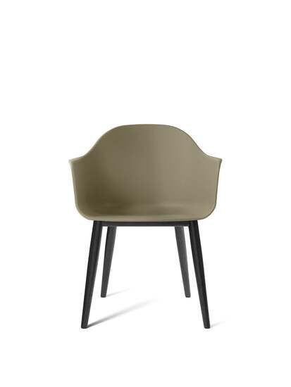 Audo Copenhagen - Harbour Dining Chair, Wood Base, Shell, Black Oak, Shell, Olive