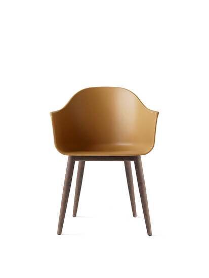 Audo Copenhagen - Harbour Dining Chair, Wood Base, Shell, Dark Stained Oak, Shell, Khaki