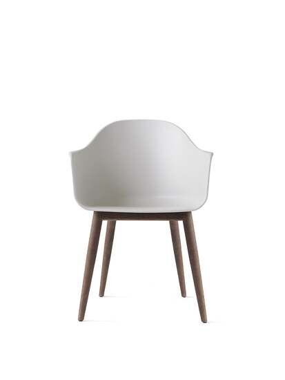 Audo Copenhagen - Harbour Dining Chair, Wood Base, Shell, Dark Stained Oak, Shell, Light Grey