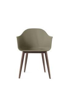 Audo Copenhagen - Harbour Dining Chair, Wood Base, Shell, Dark Stained Oak, Shell, Olive