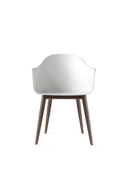 Audo Copenhagen - Harbour Dining Chair, Wood Base, Shell, Dark Stained Oak, Shell, White