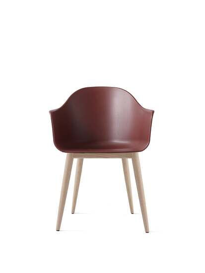 Audo Copenhagen - Harbour Dining Chair, Wood Base, Shell, Natural Oak, Shell, Burned Red