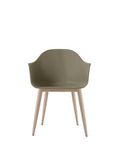 Audo Copenhagen - Harbour Dining Chair, Wood Base, Shell, Natural Oak, Shell, Olive