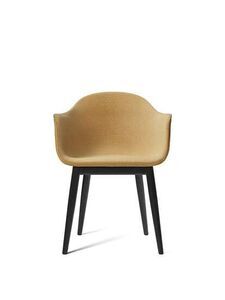 Audo Copenhagen - Harbour Dining Chair, Wood Base, Upholstered Shell PC2T, Black Oak, EU/US - CAL117 Foam, 0022 (Orange) Moss, Moss, Kvadrat