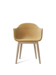 Audo Copenhagen - Harbour Dining Chair, Wood Base, Upholstered Shell PC2T, Natural Oak, EU/US - CAL117 Foam, 0022 (Orange) Moss, Moss, Kvadrat