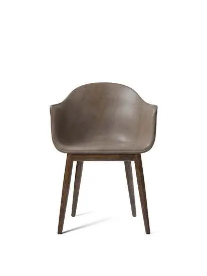 Audo Copenhagen - Harbour Dining Chair, Wood Base, Upholstered Shell PC1L, Dark Stained Oak, EU/US - CAL117 Foam, 0311 (Antilop), Dakar, Dakar, Nevotex