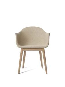 Audo Copenhagen - Harbour Dining Chair, Wood Base, Upholstered Shell PC0T, Natural Oak, EU/US - CAL117 Foam, 02 (Beige), Bouclé, Bouclé, Audo