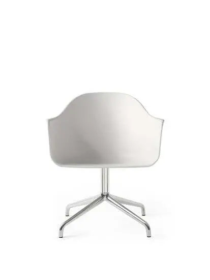 Audo Copenhagen - Harbour Dining Chair, Star Base w/Swivel, Shell Without Upholstery, Polished Aluminium, Shell, Light Grey