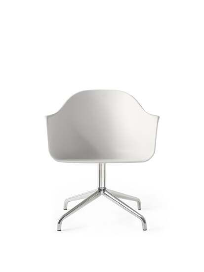 Audo Copenhagen - Harbour Dining Chair, Star Base, Swivel w/Return, Shell Without Upholstery, Polished Aluminium, Shell, Light Grey