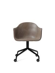 Audo Copenhagen - Harbour Dining Chair, Star Base w/Casters, Upholstered Shell PC1L, Black Aluminium, EU/US - CAL117 Foam, 0311 (Antilop), Dakar, Dakar, Nevotex