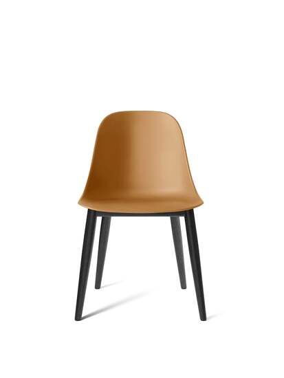 Audo Copenhagen - Harbour Side Dining Chair, Wood Base, Shell Without Upholstery, Black Oak, Shell, Khaki