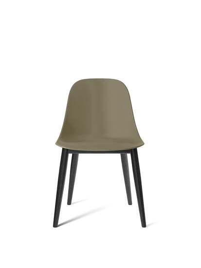 Audo Copenhagen - Harbour Side Dining Chair, Wood Base, Shell Without Upholstery, Black Oak, Shell, Olive