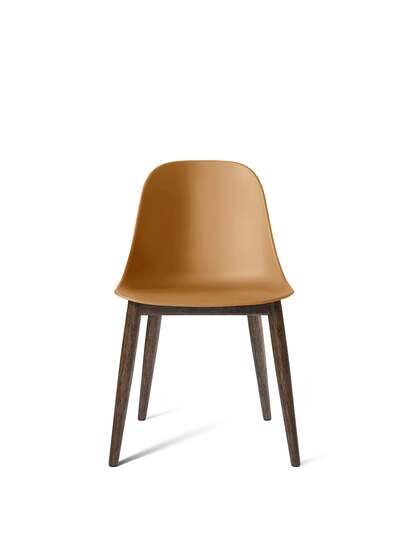 Audo Copenhagen - Harbour Side Dining Chair, Wood Base, Shell Without Upholstery, Dark Stained Oak, Shell, Khaki