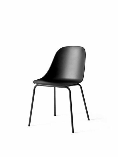 Audo Copenhagen - Harbour Side Dining Chair, Steel Base, Shell Without Upholstery, Black Base, Shell, Black