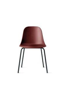 Audo Copenhagen - Harbour Side Dining Chair, Steel Base, Shell Without Upholstery, Black Base, Shell, Burned Red