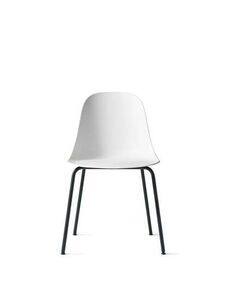 Audo Copenhagen - Harbour Side Dining Chair, Steel Base, Shell Without Upholstery, Black Base, Shell, Light Grey