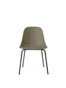 Audo Copenhagen - Harbour Side Dining Chair, Steel Base, Shell Without Upholstery, Black Base, Shell, Olive