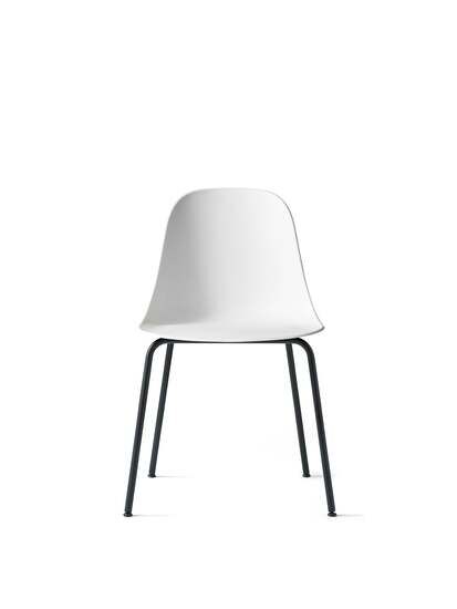 Audo Copenhagen - Harbour Side Dining Chair, Steel Base, Shell Without Upholstery, Black Base, Shell, White