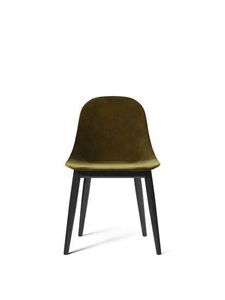 Audo Copenhagen - Harbour Side Dining Chair, Wood Base, Upholstered Shell PC1T, Black Oak, EU/US - CAL117 Foam, 1-3114-035 Champion (Green), Champion, JAB