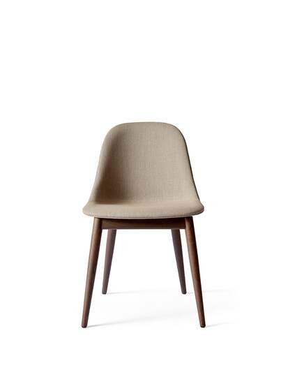 Audo Copenhagen - Harbour Side Dining Chair, Wood Base, Upholstered Shell PC1T, Dark Stained Oak, EU/US - CAL117 Foam, 0233 (Grey), Remix, Remix, Kvadrat