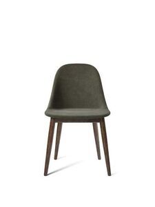 Audo Copenhagen - Harbour Side Dining Chair, Wood Base, Upholstered Shell PC2T, Dark Stained Oak, EU/US - CAL117 Foam, 0961 (Green) Fiord, Fiord, Kvadrat