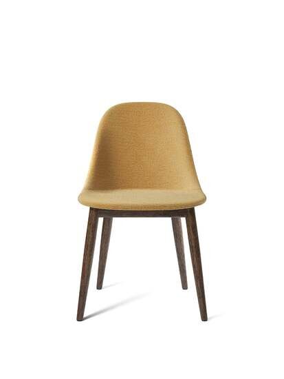 Audo Copenhagen - Harbour Side Dining Chair, Wood Base, Upholstered Shell PC2T, Dark Stained Oak, EU/US - CAL117 Foam, 0022 (Orange) Moss, Moss, Kvadrat