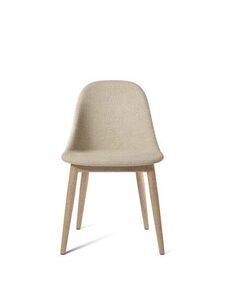 Audo Copenhagen - Harbour Side Dining Chair, Wood Base, Upholstered Shell PC0T, Natural Oak, EU/US - CAL117 Foam, Beige, Bouclé