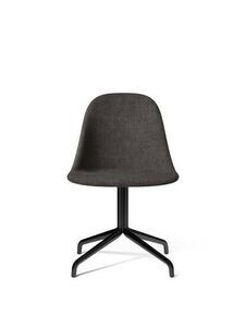 Audo Copenhagen - Harbour Side Dining Chair, Star Base w/Swivel, Upholstered Shell PC2T, Black Aluminium, EU/US - CAL117 Foam, 0154 (Grey) Canvas, Canvas, Kvadrat